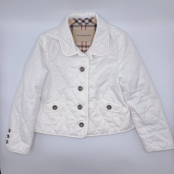 Burberry Girls' White Quilted Jacket Size 3T/98cm - Picture 1 of 5